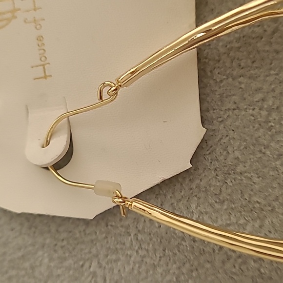 House of Harlow 1960 Triple Hoop 14k Gold Plated Earrings. - Picture 3 of 3